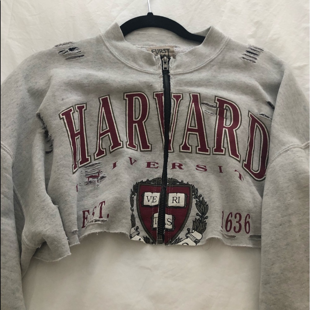 LF HARVARD VINTAGE ZIP FRONT COLLEGE SWEATSHIRT
